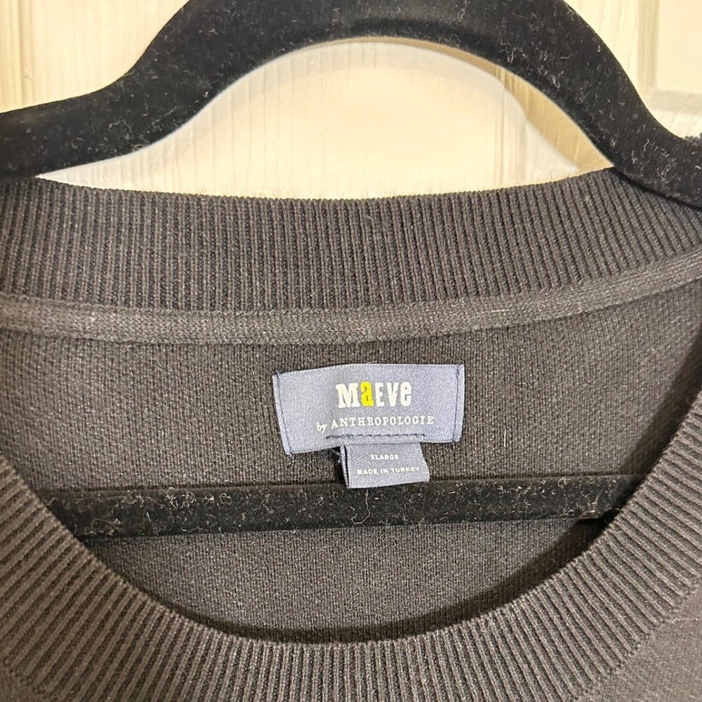 Maeve by Anthropologie Black Cream Colorblock Sweater Vest Knit Top XL - Picture 2 of 4
